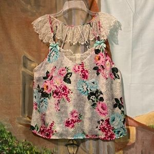 Venus floral and lace lingerie top